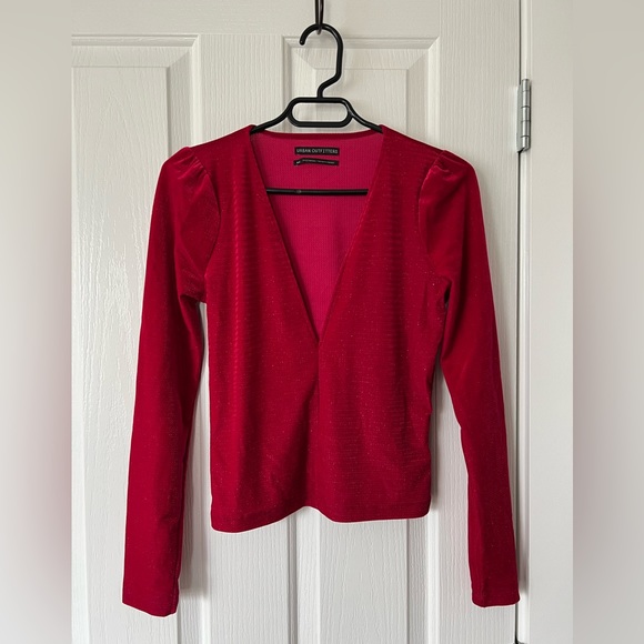 Urban Outfitters Red V Neck Top - Picture 4 of 8